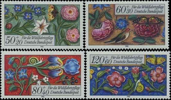 Briefmarken BRD (Bund) 1985, Mi.Nr. 1259-1262, Wohlfahrt; Miniaturen. Postfrisch