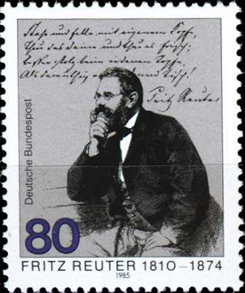 Briefmarken BRD (Bund) 1985, Mi.Nr. 1263, Fritz Reuter. Postfrisch
