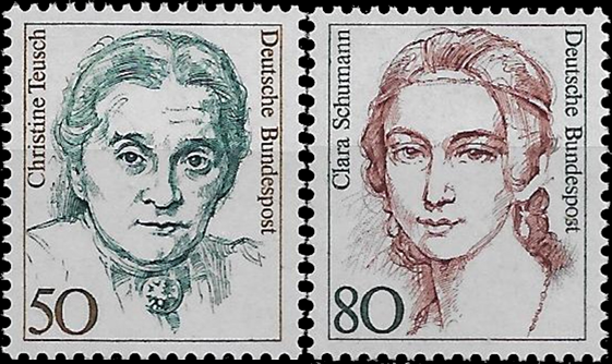 Briefmarken BRD (Bund) 1986, Mi.Nr. 1304-1305, Freimarken: Frauen der deutschen Geschichte (I). Postfrisch