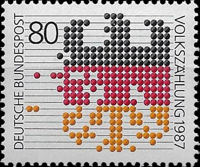 Briefmarken BRD (Bund) 1987, Mi.Nr. 1309, Volkszählung. Postfrisch