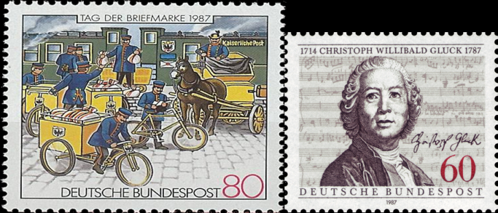 Briefmarken BRD (Bund) 1987, Mi.Nr. 1337, 1343, Postfrisch
