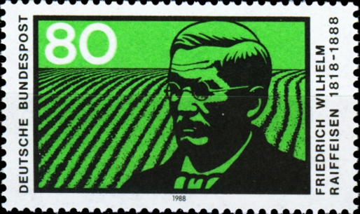 Briefmarken BRD (Bund) 1988, Mi.Nr. 1358, Friedrich Wilhelm Raiffeisen. Postfrisch
