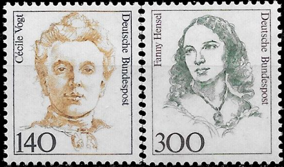 Briefmarken BRD (Bund) 1989, Mi.Nr. 1432-1433, Freimarken: Frauen der deutschen Geschichte (X). Postfrisch