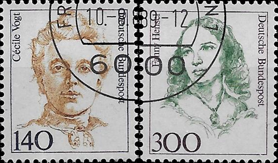 Briefmarken BRD (Bund) 1989, Mi.Nr. 1432-1433, Freimarken: Frauen der deutschen Geschichte (X). Gestempelt