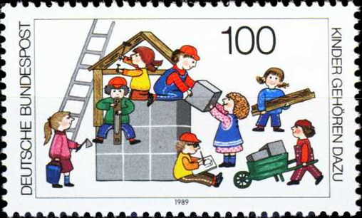 Briefmarken BRD (Bund) 1989, Mi.Nr. 1435, Kinder gehören dazu. Postfrisch