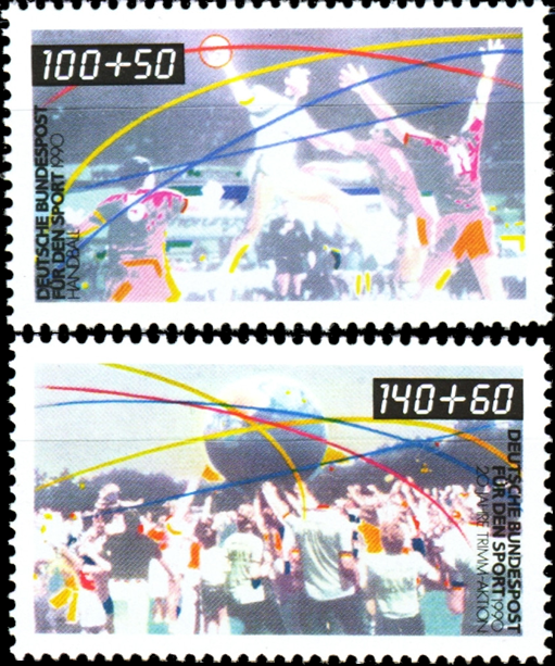 Briefmarken BRD (Bund) 1990, Mi.Nr. 1449-1450, Sporthilfe: Beliebte Sportarten. Postfrisch