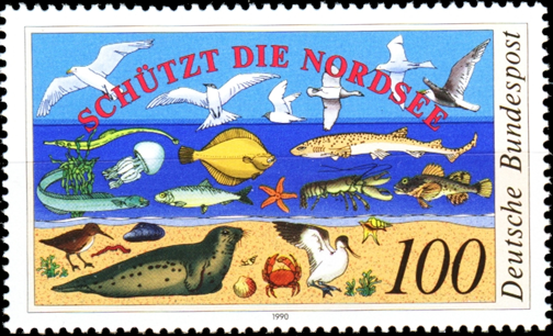 Briefmarken BRD (Bund) 1990, Mi.Nr. 1454, Nordseeschutz. Postfrisch