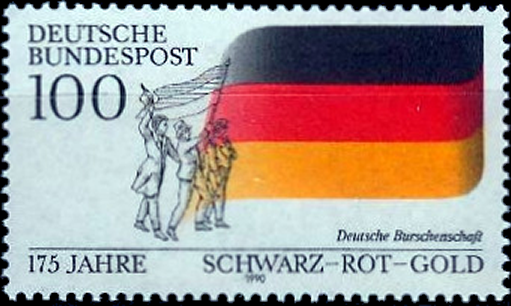 Briefmarken BRD (Bund) 1990, Mi.Nr. 1463, Nationalfarben und Burschenschaft. Postfrisch
