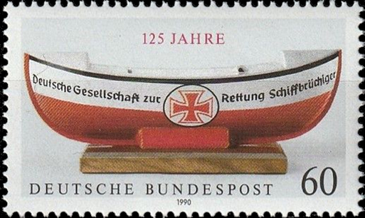 Briefmarken BRD (Bund) 1990, Mi.Nr. 1465, Deutsche Gesellschaft zur Rettung Schiffbrüchiger (DGzRS). Postfrisch