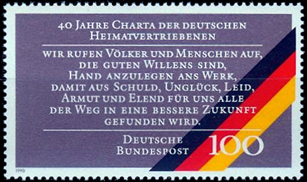 Briefmarken BRD (Bund) 1990, Mi.Nr. 1470, Heimatvertriebene. Postfrisch