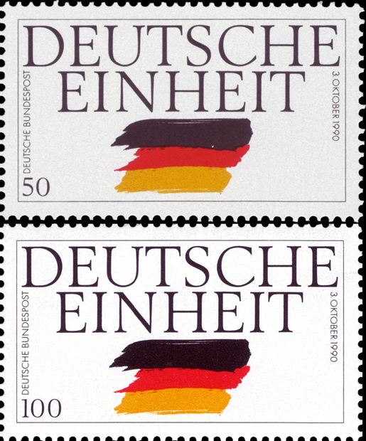 Briefmarken BRD (Bund) 1990, Mi.Nr. 1477-1478, Deutsche Einheit. Postfrisch