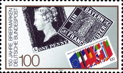 Briefmarken BRD (Bund) 1990, Mi.Nr. 1479, 150 Jahre Briefmarken. Postfrisch