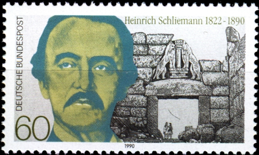 Briefmarken BRD (Bund) 1990, Mi.Nr. 1480, Heinrich Schliemann. Postfrisch