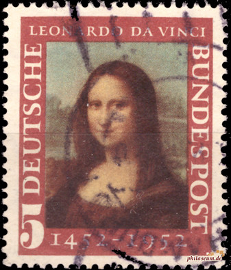 Briefmarken BRD (Bund) 1952, Mi.Nr. 148, Leonardo da Vinci. Gestempelt
