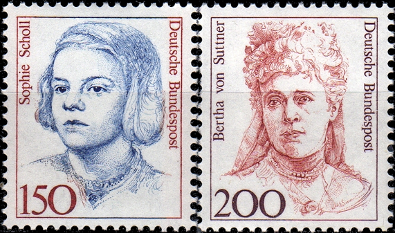 Briefmarken BRD (Bund) 1991, Mi.Nr. 1497-1498, Freimarken: Frauen der deutschen Geschichte (XII). Postfrisch