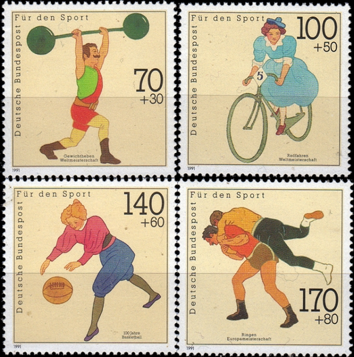 Briefmarken BRD (Bund) 1991, Mi.Nr. 1499-1502, Sporthilfe. Postfrisch