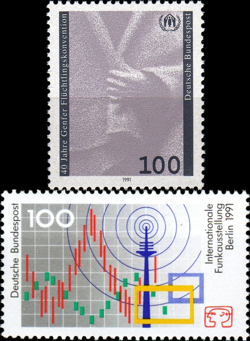 Briefmarken BRD (Bund) 1991, Mi.Nr. 1544, 1553, Postfrisch