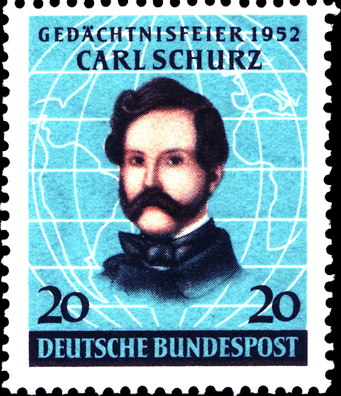 Briefmarken BRD (Bund) 1952, Mi.Nr. 155, Landung von Carl Schurz in Amerika. Postfrisch