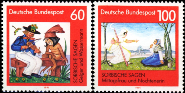 Briefmarken BRD (Bund) 1991, Mi.Nr. 1576-1577, Sorbische Sagen. Postfrisch