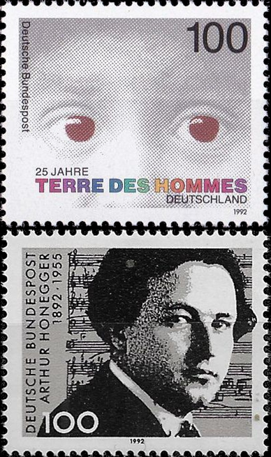 Briefmarken BRD (Bund) 1992, Mi.Nr. 1585, 1596, Postfrisch