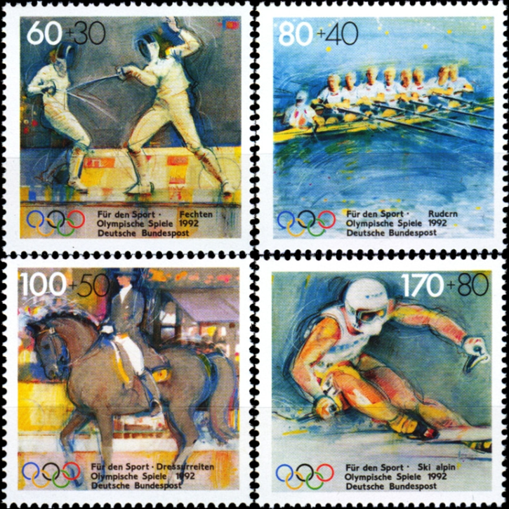Briefmarken BRD (Bund) 1992, Mi.Nr. 1592-1595, Sporthilfe. Postfrisch
