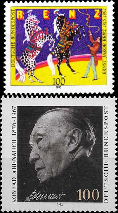Briefmarken BRD (Bund) 1992, Mi.Nr. 1600, 1601,  Postfrisch