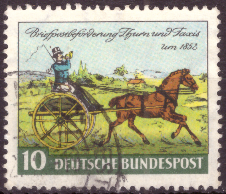 Briefmarken BRD (Bund) 1952, Mi.Nr. 160, Tag der Briefmarke (von Thurn und Taxis). Gestempelt