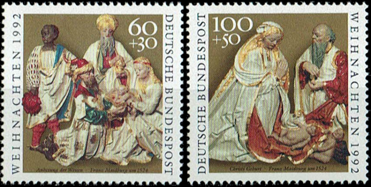 Briefmarken BRD (Bund) 1992, Mi.Nr. 1639-1640, Weihnachten. Postfrisch
