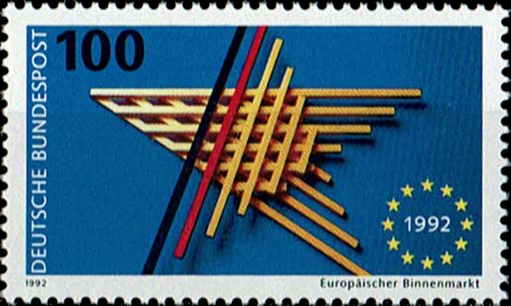 Briefmarken BRD (Bund) 1992, Mi.Nr. 1644, Europäischer Binnenmarkt. Postfrisch