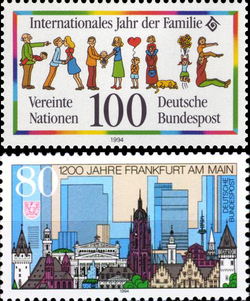 Briefmarken BRD (Bund) 1994, Mi.Nr. 1711, 1721, Postfrisch