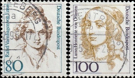 Briefmarken BRD (Bund) 1994, Mi.Nr. 1755-1756, Freimarken: Frauen der deutschen Geschichte (XV). Gestempelt
