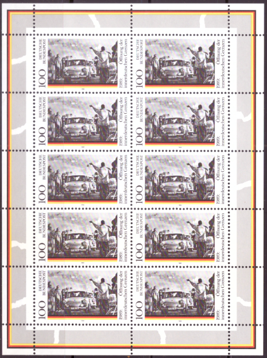 Briefmarken BRD (Bund) 1994, Mi.Nr. 1769 Kleinbogen, Mauerfall. Postfrisch