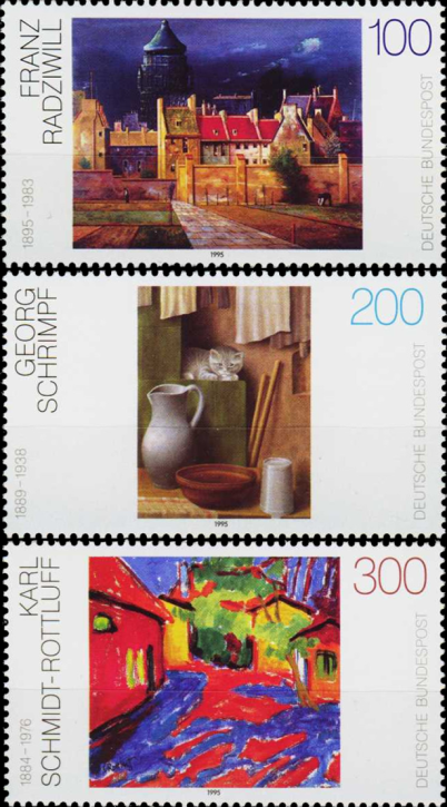 Briefmarken BRD (Bund) 1995, Mi.Nr. 1774-1776, Deutsche Malerei des 20. Jahrhunderts (IV). Postfrisch