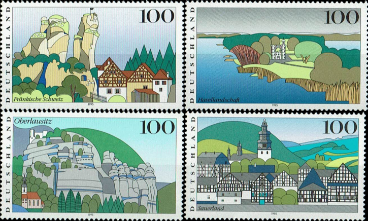 Briefmarken BRD (Bund) 1995, Mi.Nr. 1807-1810, Bilder aus Deutschland (III). Postfrisch