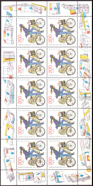 Briefmarken BRD (Bund) 1995, Mi.Nr. 1814 Kleinbogen, Tag der Briefmarke. Postfrisch