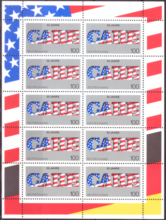 Briefmarken BRD (Bund) 1995, Mi.Nr. 1829 Kleinbogen, Hilfsorganisation CARE. Postfrisch