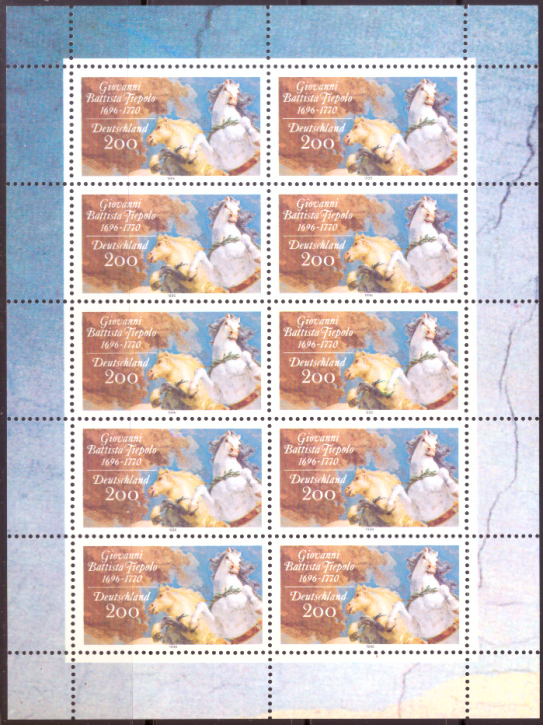 Briefmarken BRD (Bund) 1996, Mi.Nr. 18472 Kleinbogen, Giovanni Battista Tiepolo. Postfrisch