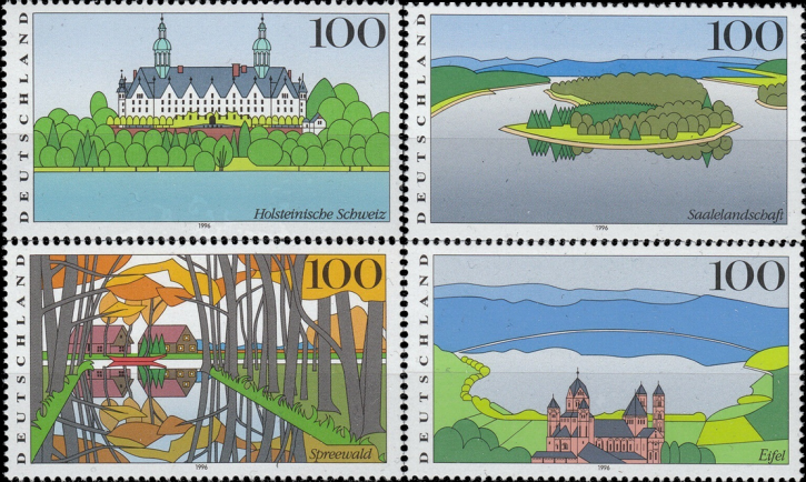 Briefmarken BRD (Bund) 1996, Mi.Nr. 1849-1852, Bilder aus Deutschland (IV). Postfrisch