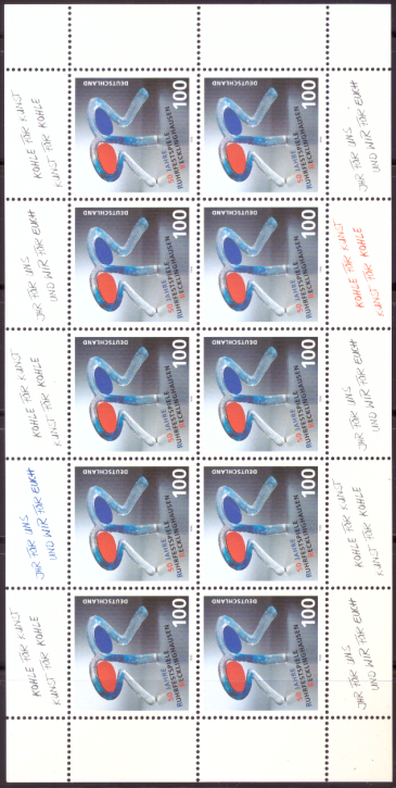Briefmarken BRD (Bund) 1996, Mi.Nr. 1859 Kleinbogen, Ruhrfestspiele, Recklinghausen. Postfrisch