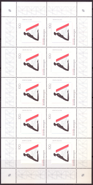 Briefmarken BRD (Bund) 1996, Mi.Nr. 1866 Kleinbogen, Akademie der Künste, Berlin. Postfrisch