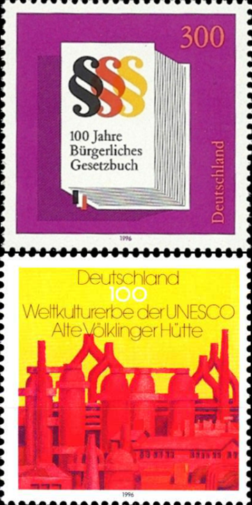Briefmarken BRD (Bund) 1996, Mi.Nr. 1874, 1875, Postfrisch