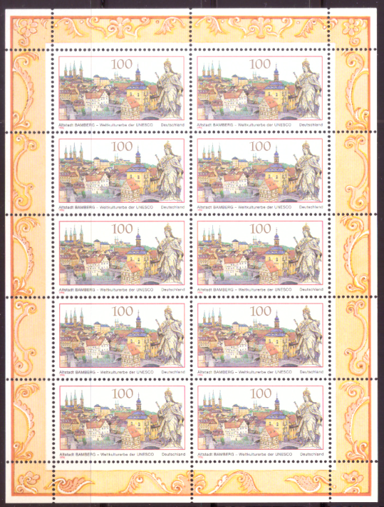 Briefmarken BRD (Bund) 1996, Mi.Nr. 1881 Kleinbogen, UNESCO-Welterbe (III). Postfrisch