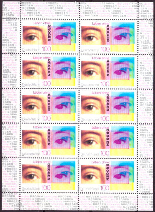 Briefmarken BRD (Bund) 1996, Mi.Nr. 1882 Kleinbogen, Kampagne gegen Drogenmissbrauch. Postfrisch