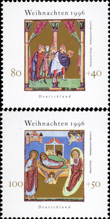 Briefmarken BRD (Bund) 1996, Mi.Nr. 1891-1892, Weihnachten, Postfrisch