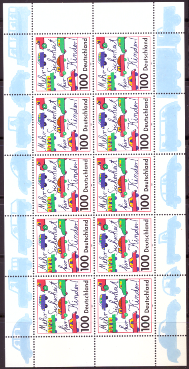Briefmarken BRD (Bund) 1997, Mi.Nr. 1897 Kleinbogen, Mehr Sicherheit für Kinder im Straßenverkehr! Postfrisch