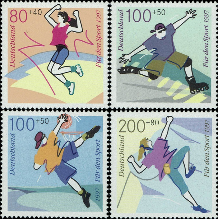 Briefmarken BRD (Bund) 1997, Mi.Nr. 1898-1901, Sporthilfe: Fun-Sport. Postfrisch
