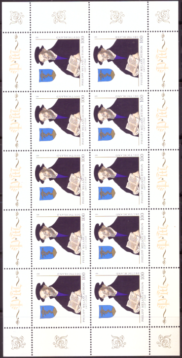 Briefmarken BRD (Bund) 1997, Mi.Nr. 1902 Kleinbogen, Philipp Melanchthon. Postfrisch