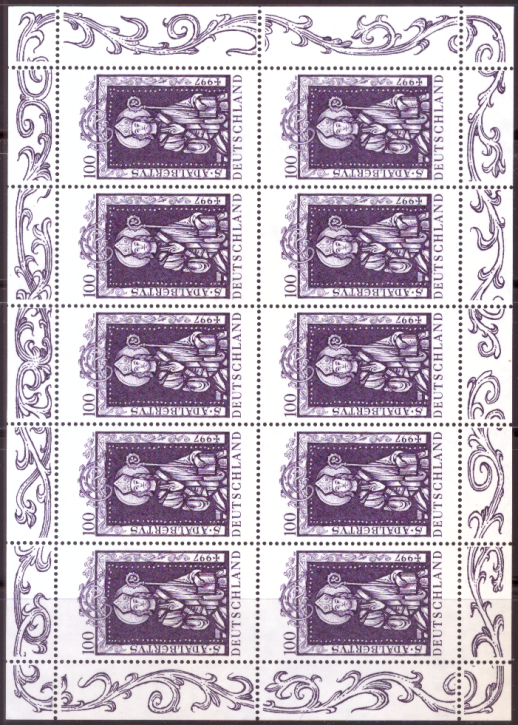 Briefmarken BRD (Bund) 1997, Mi.Nr. 1914 Kleinbogen, hl. Adalbert. Postfrisch