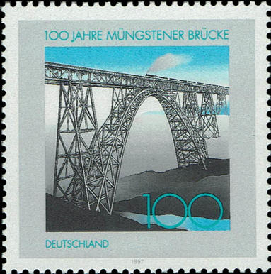 Briefmarken BRD (Bund) 1997, Mi.Nr. 1931, Brücken (I): 100 Jahre Müngstener Brücke, Postfrisch