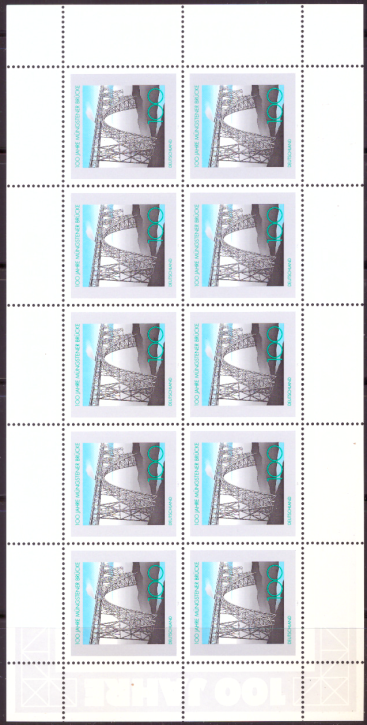 Briefmarken BRD (Bund) 1997, Mi.Nr. 1931 Kleinbogen, Brücken (I). Postfrisch